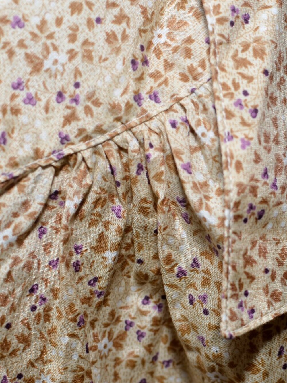George Designs by Mark Eisen Silk Blend Floral Blouse XL Yellow Tan Y2K - Picture 5 of 8
